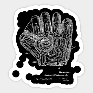 Baseball Glove and Mitt Vintage Funny Novelty Patent Drawing Sticker